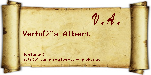 Verhás Albert névjegykártya