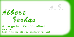 albert verhas business card